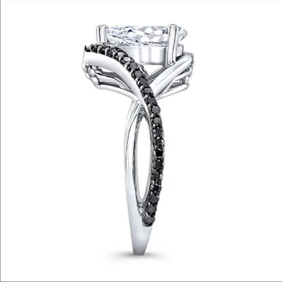 New Women’s 925 Silver 2 Tone Sapphire Ring - Picture 2 of 6